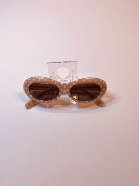 Lulu Guinness Cat Eye Champagne Polka Dot Sunglasses
